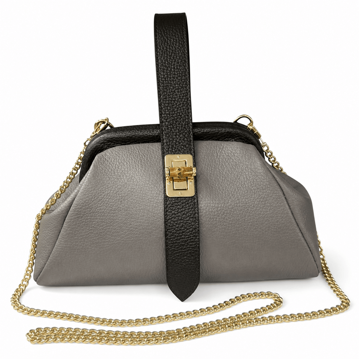 Lavinia Italian Leather Frame Shoulder Bag - Leather Italiano