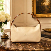 Leonia Hand-Dyed Italian Leather Crescent Hobo Bag - Leather Italiano