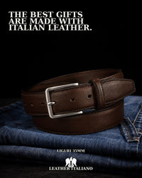 Liguri 35MM Italian Handmade Full-Grain Leather Belt - Leather Italiano