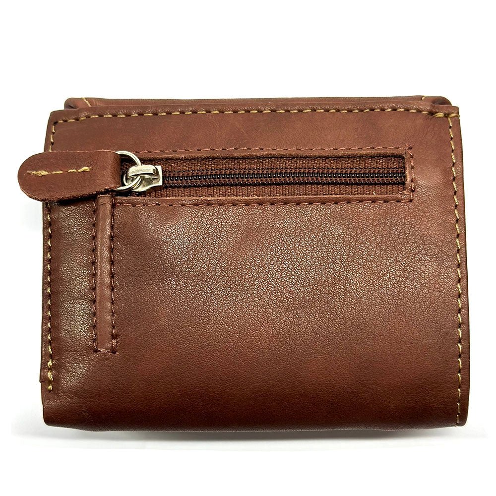 Liora Minimalist RFID Leather Mini Trifold Wallet - Leather Italiano