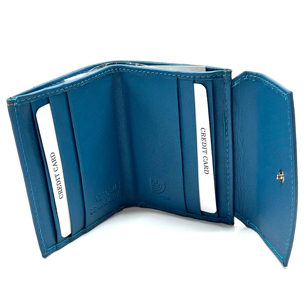 Liora Minimalist RFID Leather Mini Trifold Wallet - Leather Italiano