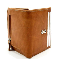 Liora Minimalist RFID Leather Mini Trifold Wallet - Leather Italiano