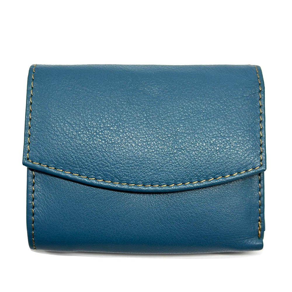 Liora Minimalist RFID Leather Mini Trifold Wallet - Leather Italiano