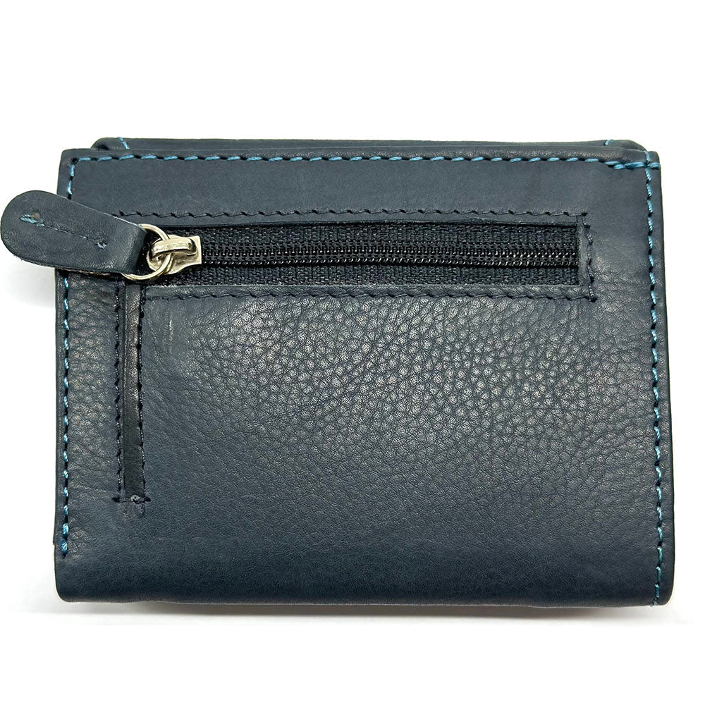 Liora Minimalist RFID Leather Mini Trifold Wallet - Leather Italiano