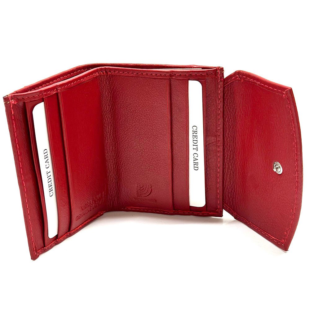 Liora Minimalist RFID Leather Mini Trifold Wallet - Leather Italiano