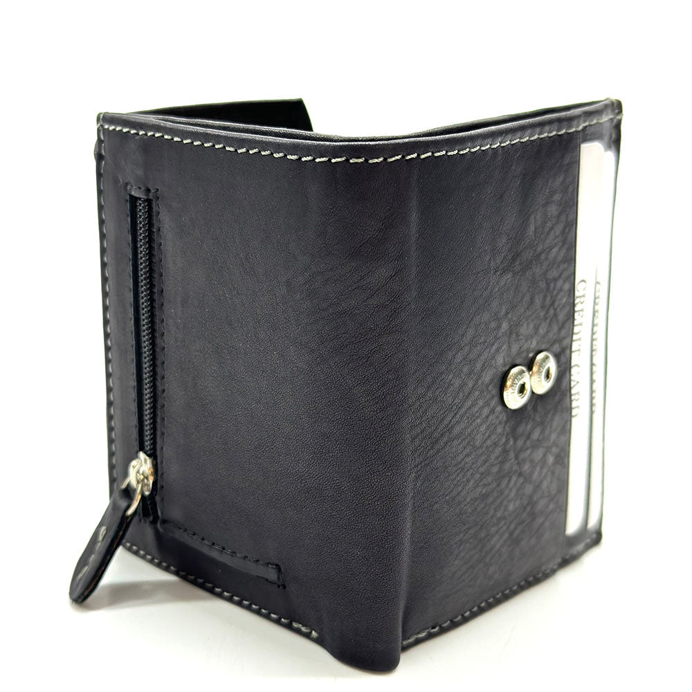 Liora Minimalist RFID Leather Mini Trifold Wallet - Leather Italiano