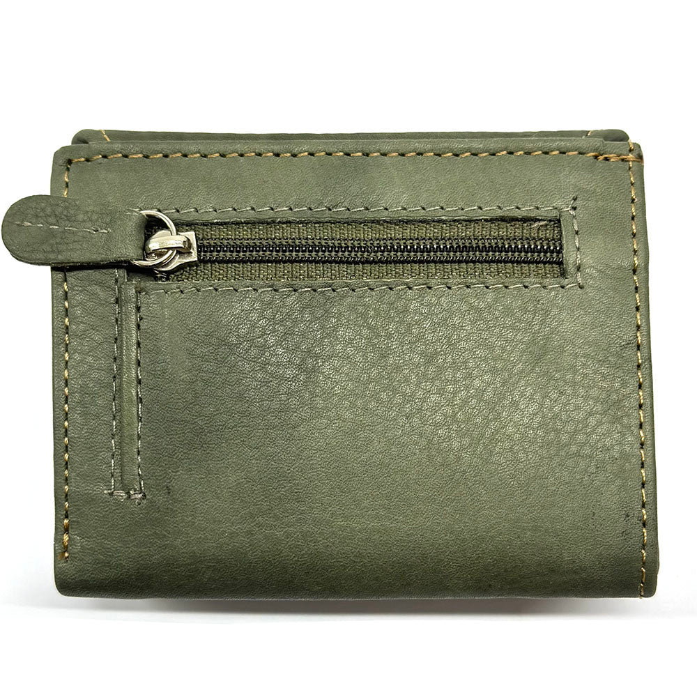 Liora Minimalist RFID Leather Mini Trifold Wallet - Leather Italiano