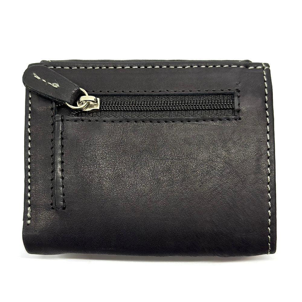 Liora Minimalist RFID Leather Mini Trifold Wallet - Leather Italiano