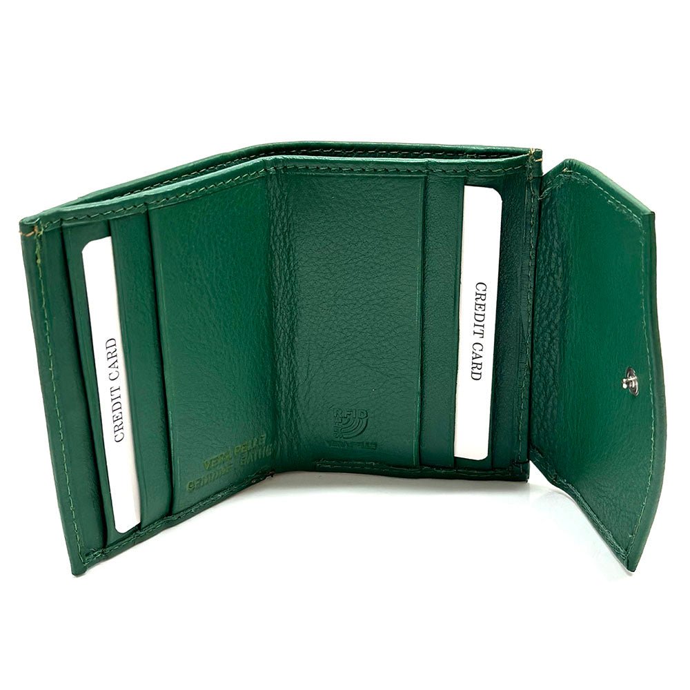 Liora Minimalist RFID Leather Mini Trifold Wallet - Leather Italiano