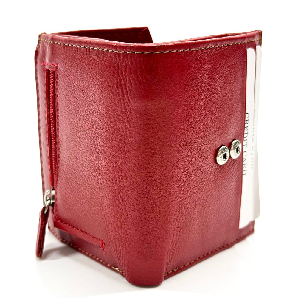 Liora Minimalist RFID Leather Mini Trifold Wallet - Leather Italiano