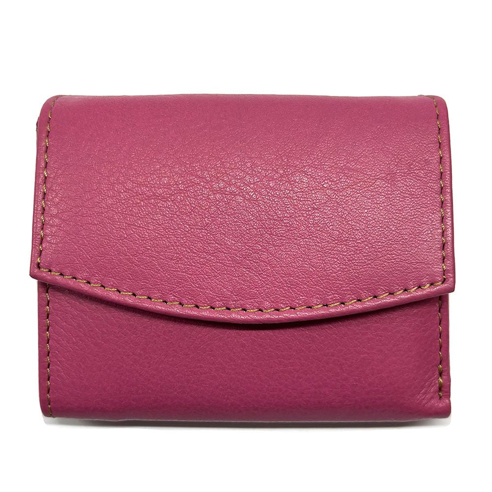 Liora Minimalist RFID Leather Mini Trifold Wallet - Leather Italiano