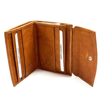 Liora Minimalist RFID Leather Mini Trifold Wallet - Leather Italiano