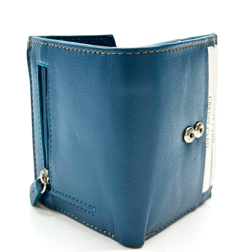 Liora Minimalist RFID Leather Mini Trifold Wallet - Leather Italiano