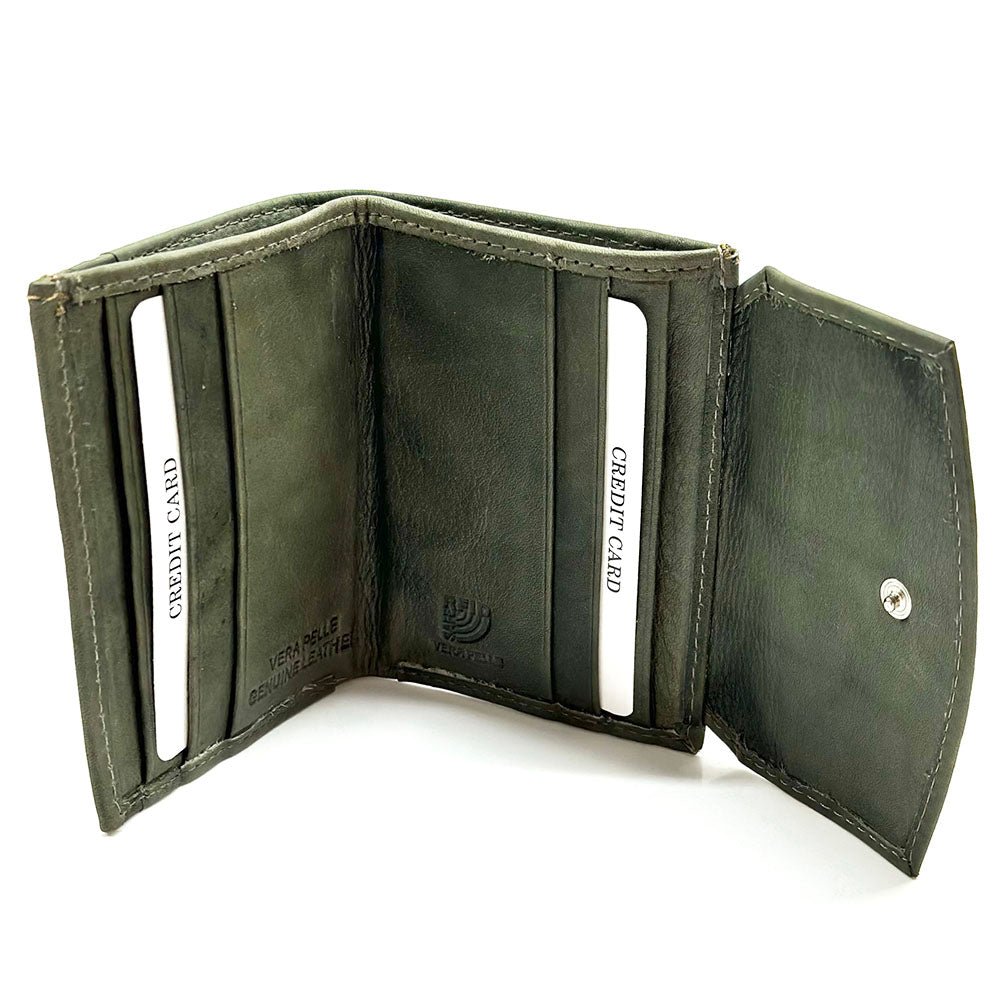 Liora Minimalist RFID Leather Mini Trifold Wallet - Leather Italiano