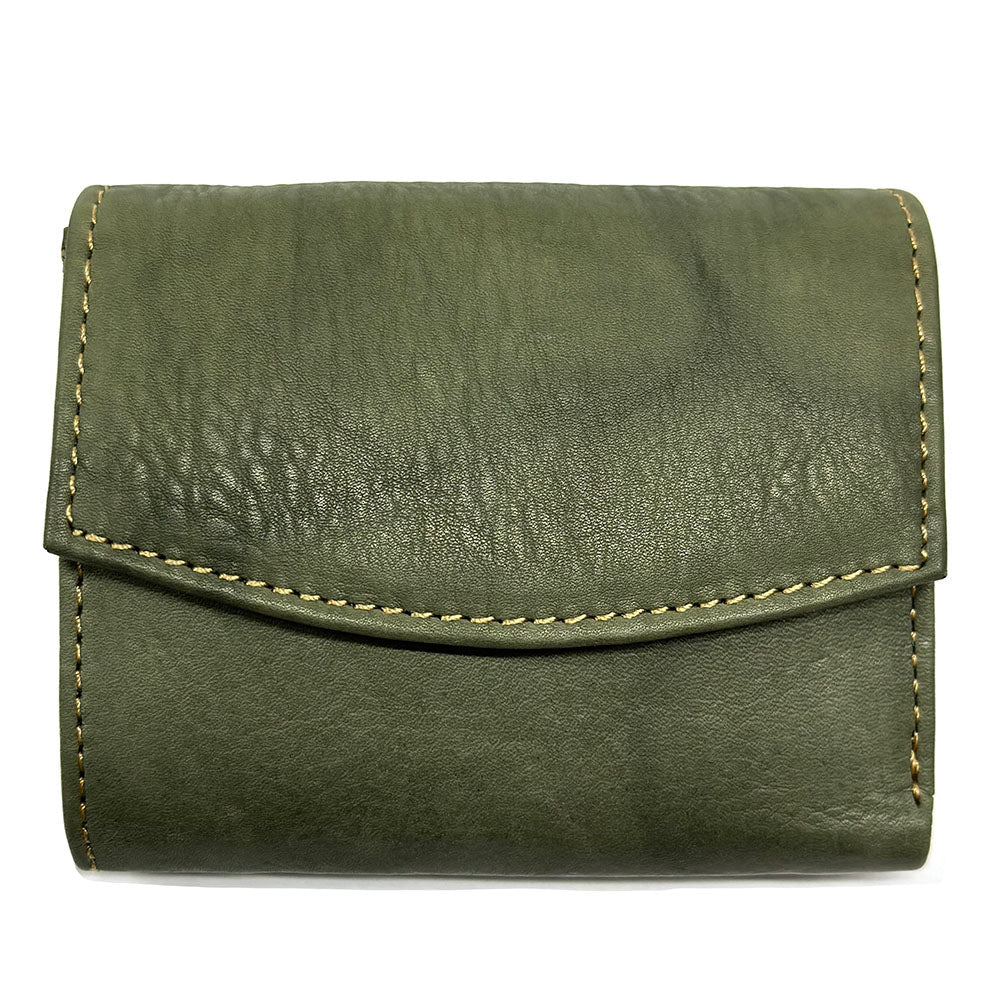 Liora Minimalist RFID Leather Mini Trifold Wallet - Leather Italiano