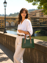 Liviana Large Italian Leather Structured Tote Bag - Leather Italiano