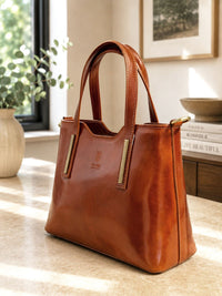 Liviana Large Italian Leather Structured Tote Bag - Leather Italiano