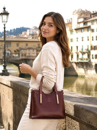 Liviana Large Italian Leather Structured Tote Bag - Leather Italiano