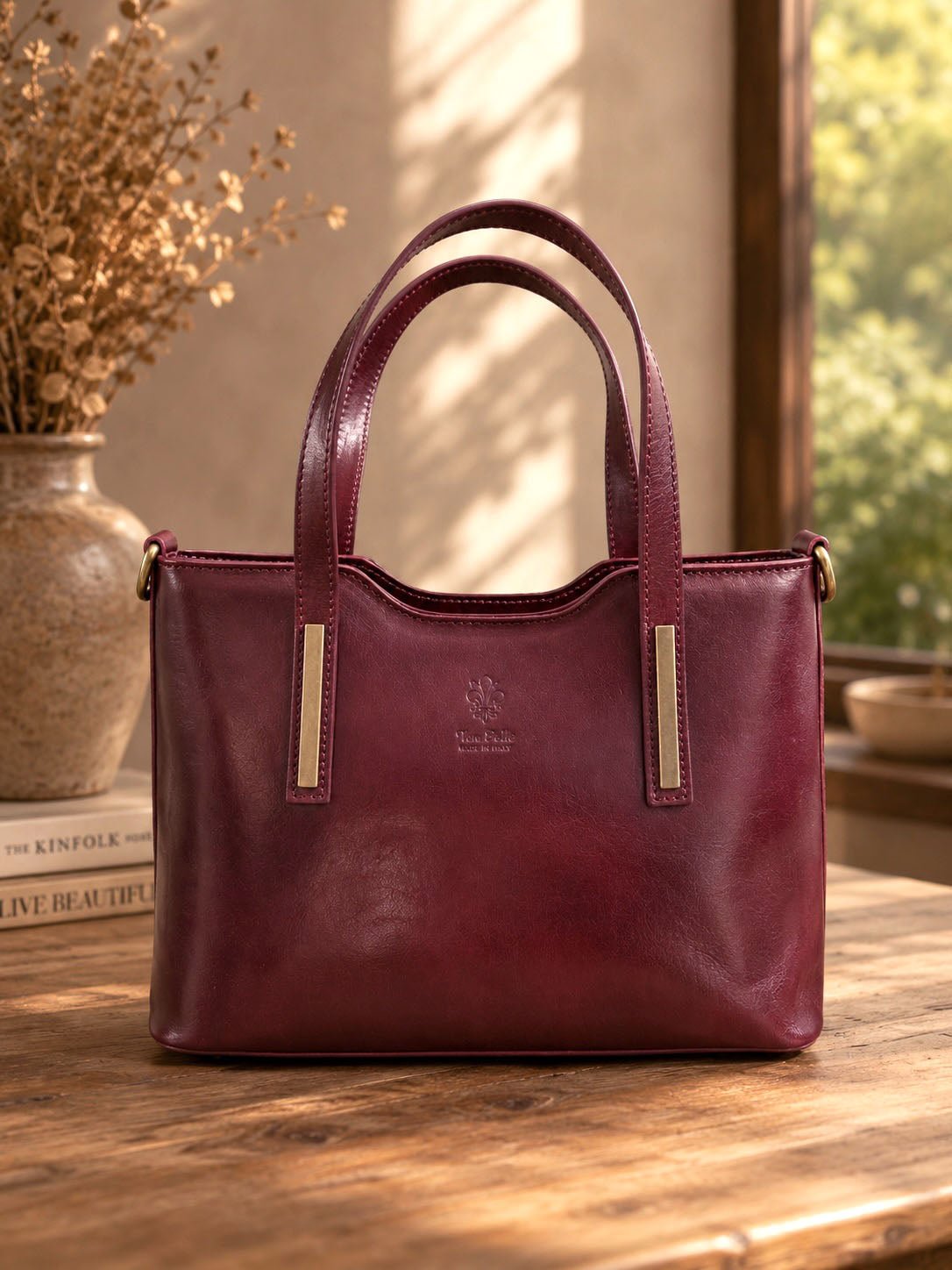 Liviana Large Italian Leather Structured Tote Bag - Leather Italiano