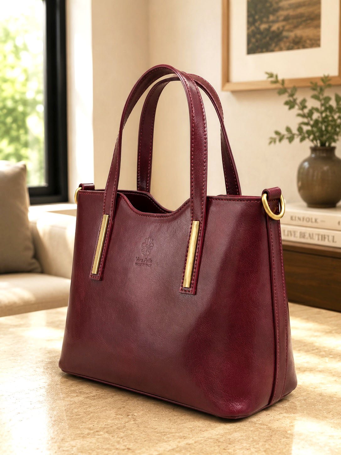 Liviana Large Italian Leather Structured Tote Bag - Leather Italiano