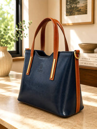 Liviana Large Italian Leather Structured Tote Bag - Leather Italiano