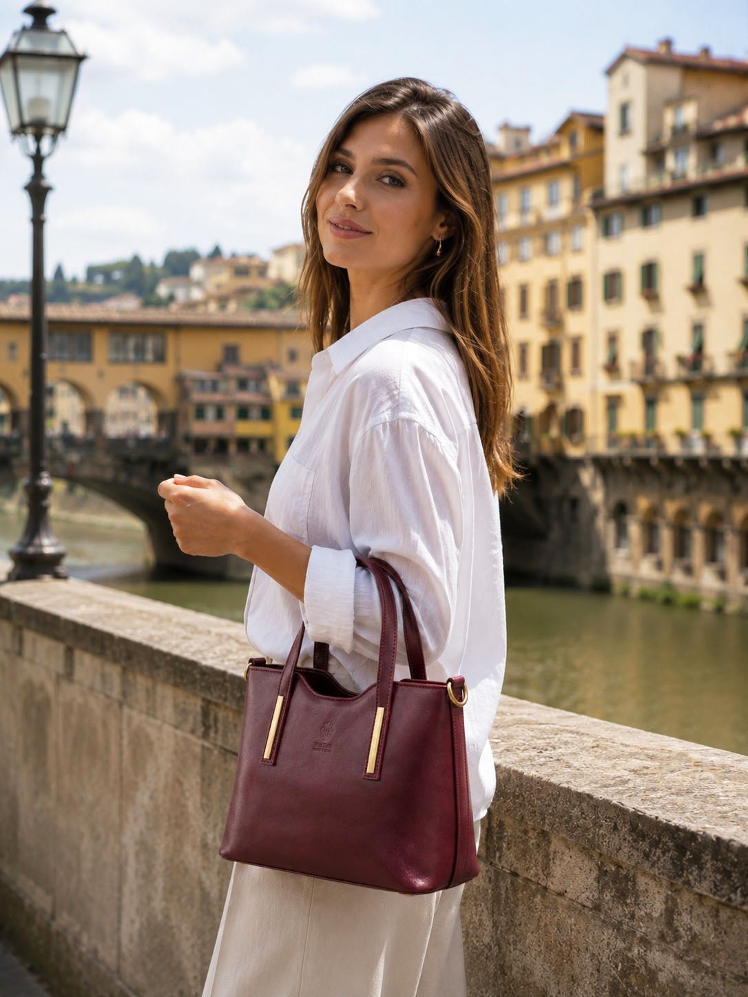 Liviana Large Italian Leather Structured Tote Bag - Leather Italiano