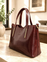 Liviana Large Italian Leather Structured Tote Bag - Leather Italiano