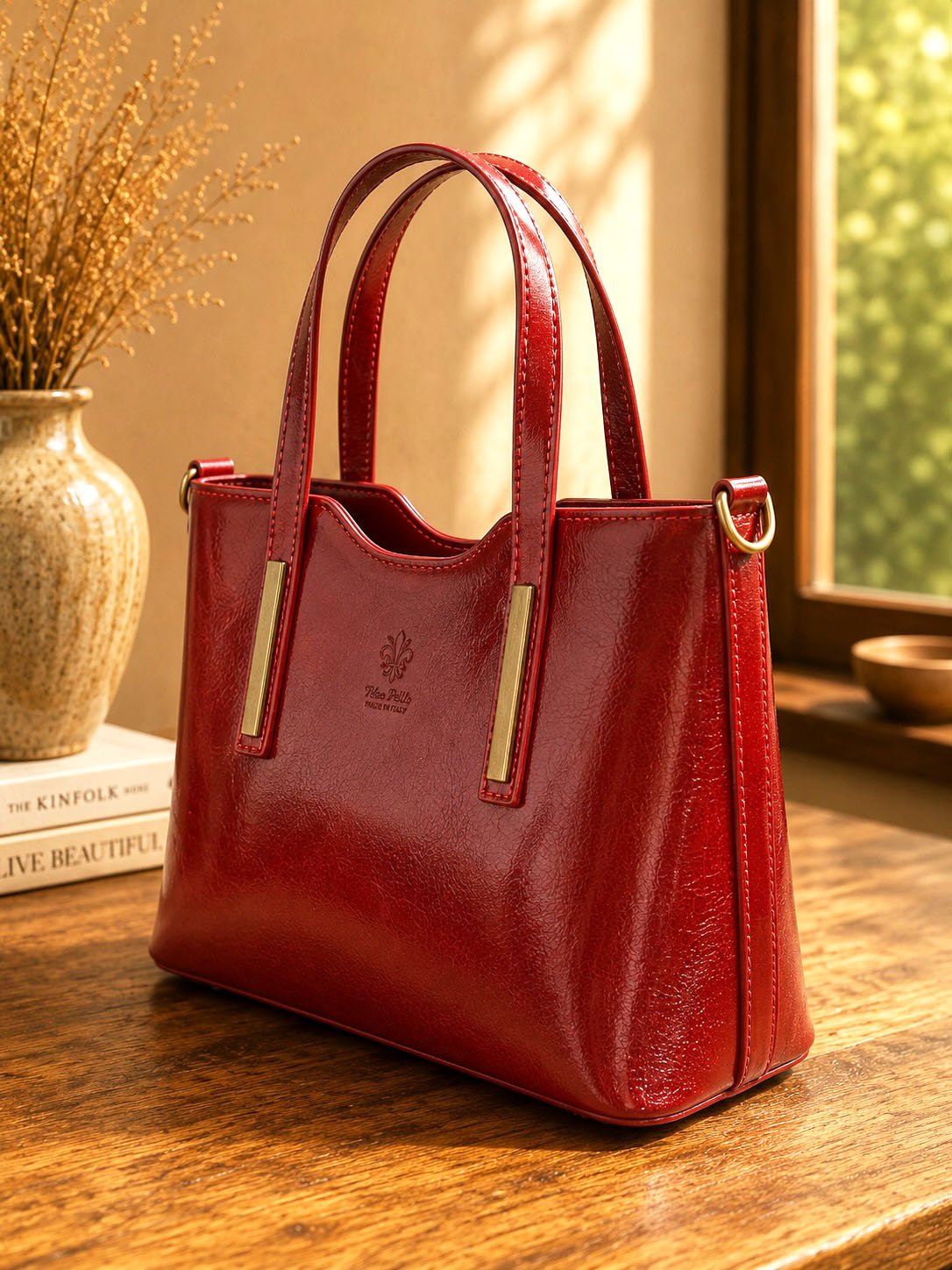 Liviana Large Italian Leather Structured Tote Bag - Leather Italiano
