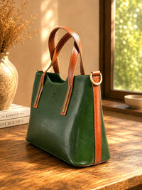 Liviana Large Italian Leather Structured Tote Bag - Leather Italiano