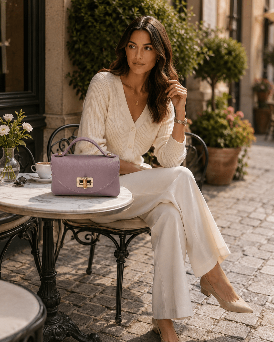 Lorenetta Cow Leather Mini Top Handle Bag - Leather Italiano