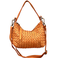 Lorenvia Washed Woven Calf Leather Shoulder Bag - Leather Italiano