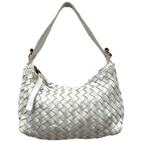 Lorenvia Washed Woven Calf Leather Shoulder Bag - Leather Italiano