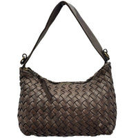 Lorenvia Washed Woven Calf Leather Shoulder Bag - Leather Italiano