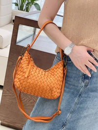 Lorenvia Washed Woven Calf Leather Shoulder Bag - Leather Italiano