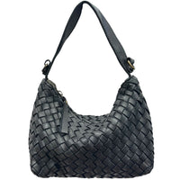 Lorenvia Washed Woven Calf Leather Shoulder Bag - Leather Italiano