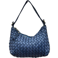 Lorenvia Washed Woven Calf Leather Shoulder Bag - Leather Italiano