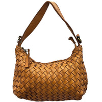 Lorenvia Washed Woven Calf Leather Shoulder Bag - Leather Italiano