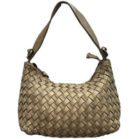 Lorenvia Washed Woven Calf Leather Shoulder Bag - Leather Italiano