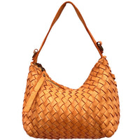 Lorenvia Washed Woven Calf Leather Shoulder Bag - Leather Italiano