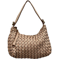 Lorenvia Washed Woven Calf Leather Shoulder Bag - Leather Italiano