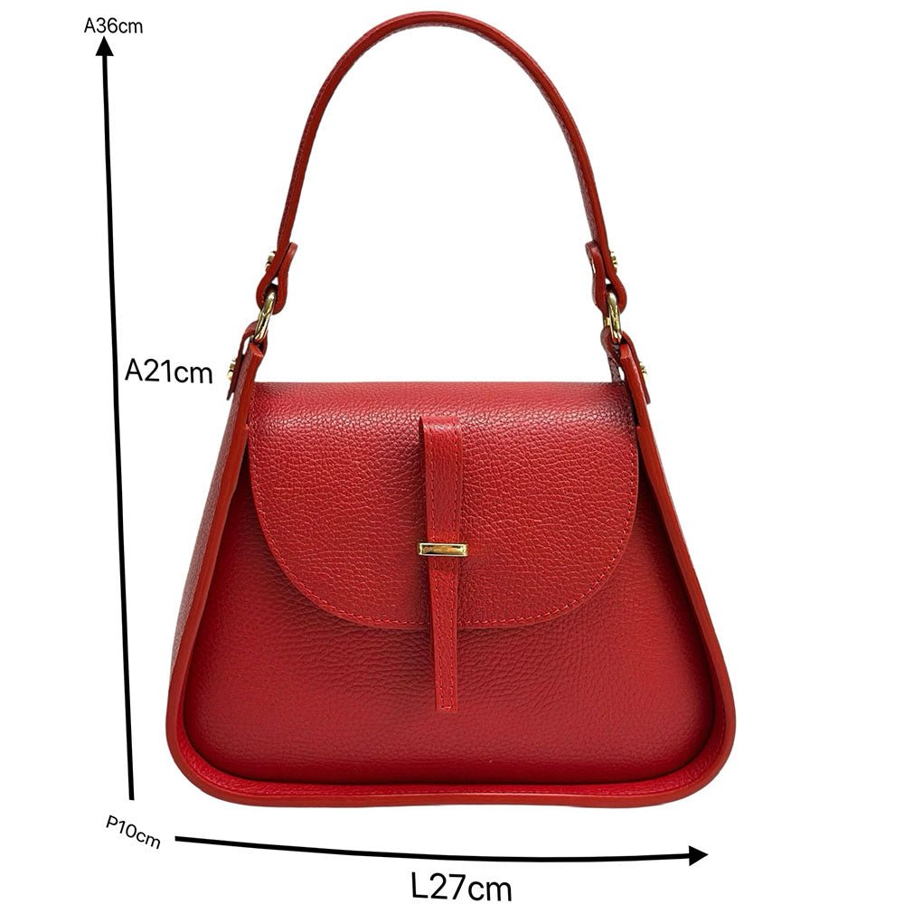 Lorenza Italian Cow Leather Shoulder Bag - Leather Italiano
