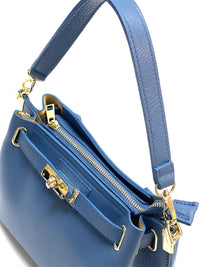 Lorettina Leather Lock Detail Shoulder Bag - Leather Italiano