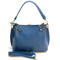 Lorettina Leather Lock Detail Shoulder Bag - Leather Italiano