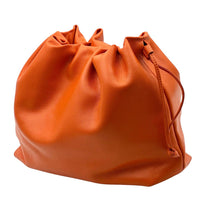 Luciana Cow Leather Drawstring Shoulder Bag - Leather Italiano