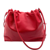 Luciana Cow Leather Drawstring Shoulder Bag - Leather Italiano