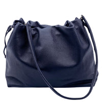 Luciana Cow Leather Drawstring Shoulder Bag - Leather Italiano