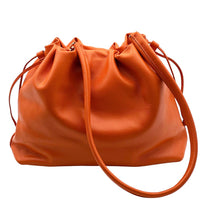 Luciana Cow Leather Drawstring Shoulder Bag - Leather Italiano