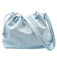 Luciana Cow Leather Drawstring Shoulder Bag - Leather Italiano