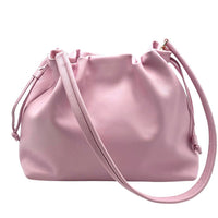 Luciana Cow Leather Drawstring Shoulder Bag - Leather Italiano
