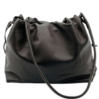 Luciana Cow Leather Drawstring Shoulder Bag - Leather Italiano